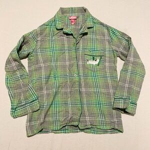 La Senza Candy Plaid Pajama Button Up Top Womens Size Small